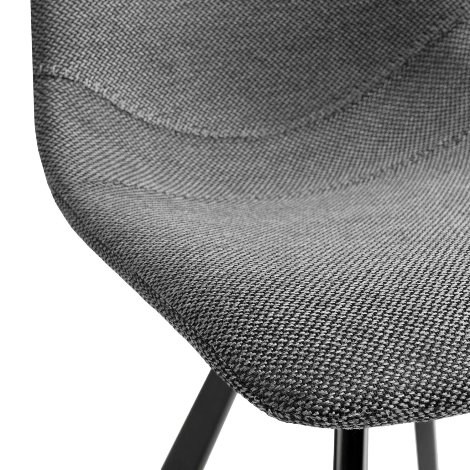 Red Living Chaises capitonnées Gouvy (lot de 2) - Tissu / Acier - Gris 6 Red Living Chaises capitonnées Gouvy (lot de 2) - Tissu / Acier - Gris – Image 4