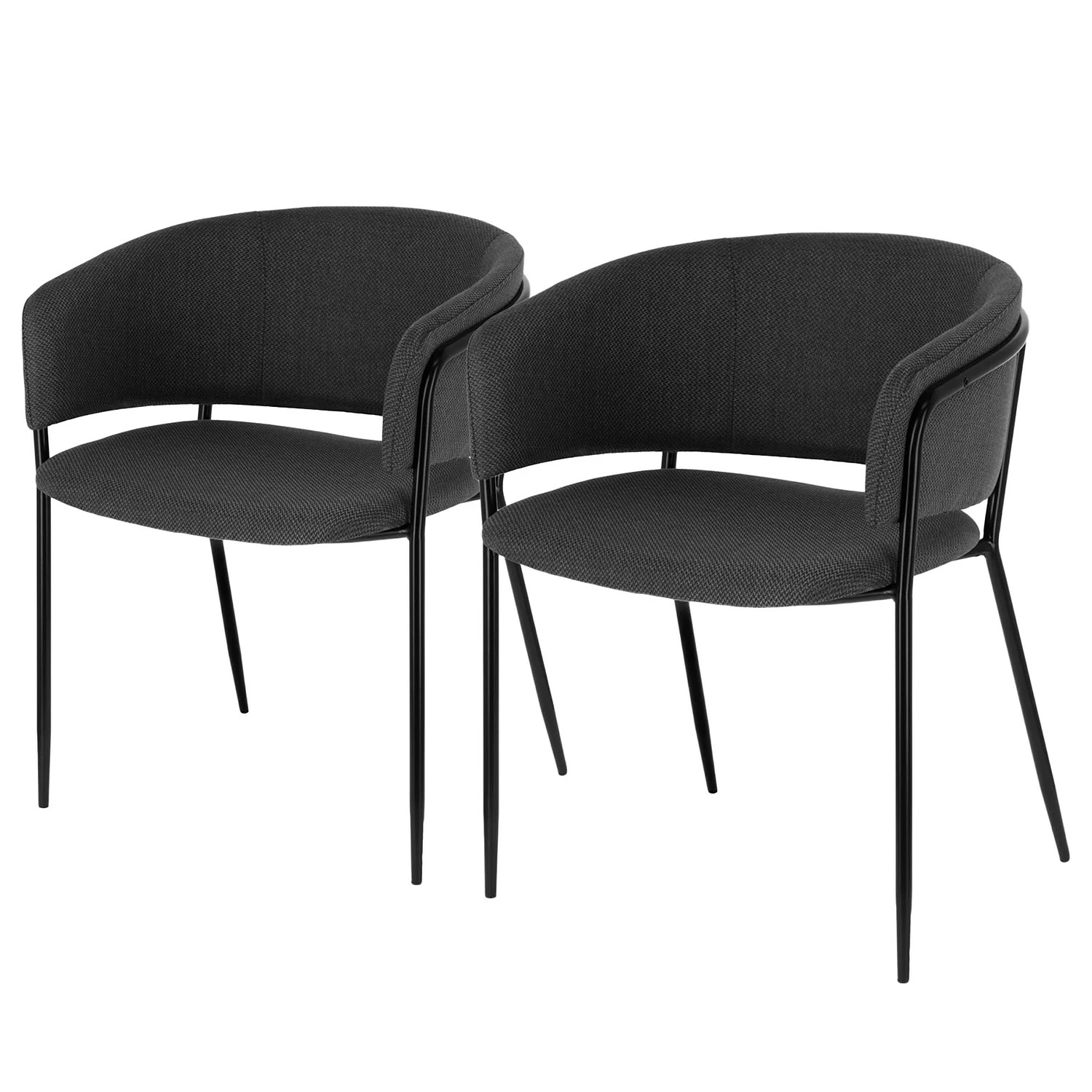 Jack & Alice Chaises à accoudoirs Vilhena IV (2 él.) - Gris foncé 3 Jack & Alice Chaises à accoudoirs Vilhena IV (2 él.) - Gris foncé