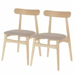 Norrwood Chaises Apukka (lot de 2) - Tissu / Hévéa massif - Sahara