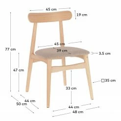 Norrwood Chaises Apukka (lot de 2) - Tissu / Hévéa massif - Sahara -Chaises Boutique 1000226015 200917 06391200268 SKETCH DETAILS P000000001000226015 sketch