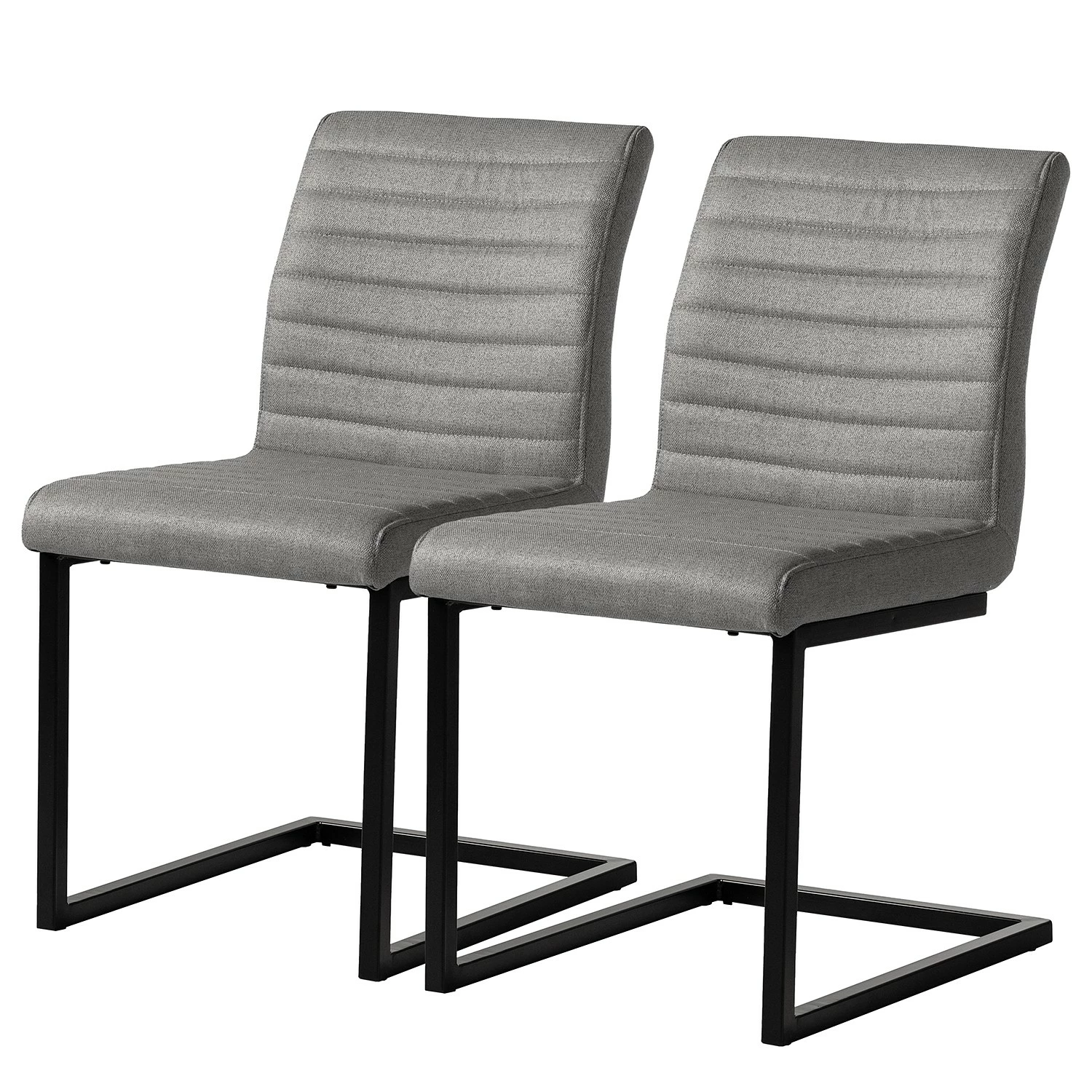 Ars manufacti Chaises Finga III (lot de 2) - Tissage à plat / Fer - Gris / Noir 3 Ars manufacti Chaises Finga III (lot de 2) - Tissage à plat / Fer - Gris / Noir