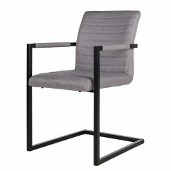 Ars manufacti Fauteuil Finga III - Tissage à plat / Fer - Gris / Noir
