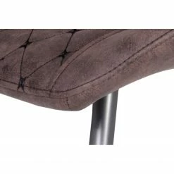 Loftscape Chaises capitonnées McLean (lot de 2) - Microfibre / Acier - Marron foncé vintage -Chaises Boutique 1000228921 201104 15385600060 DETAILS P000000001000228921