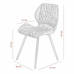 Loftscape Chaises capitonnées McLean (lot de 2) - Microfibre / Acier - Marron foncé vintage -Chaises Boutique 1000228921 201104 15385600062 SKETCH DETAILS P000000001000228921 sketch