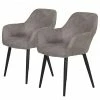 Loftscape Chaises à accoudoirs Trappe (lot de 2) - Microfibre / Acier - Gris fumé -Chaises Boutique 1000228924 210622 10495100036 IMAGE P000000001000228924