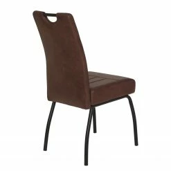 Loftscape Chaise capitonnée Brookville - Microfibre / Acier - Marron - Lot de 2 -Chaises Boutique 1000228929 201104 15385600121 DETAILS P000000001000228929
