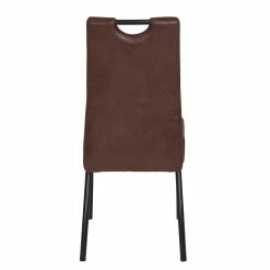 Loftscape Chaise capitonnée Brookville - Microfibre / Acier - Marron - Lot de 2 -Chaises Boutique 1000228929 201104 15385600122 DETAILS P000000001000228929