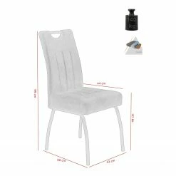 Loftscape Chaise capitonnée Brookville - Microfibre / Acier - Marron - Lot de 2 -Chaises Boutique 1000228929 201104 15385600123 SKETCH DETAILS P000000001000228929 sketch