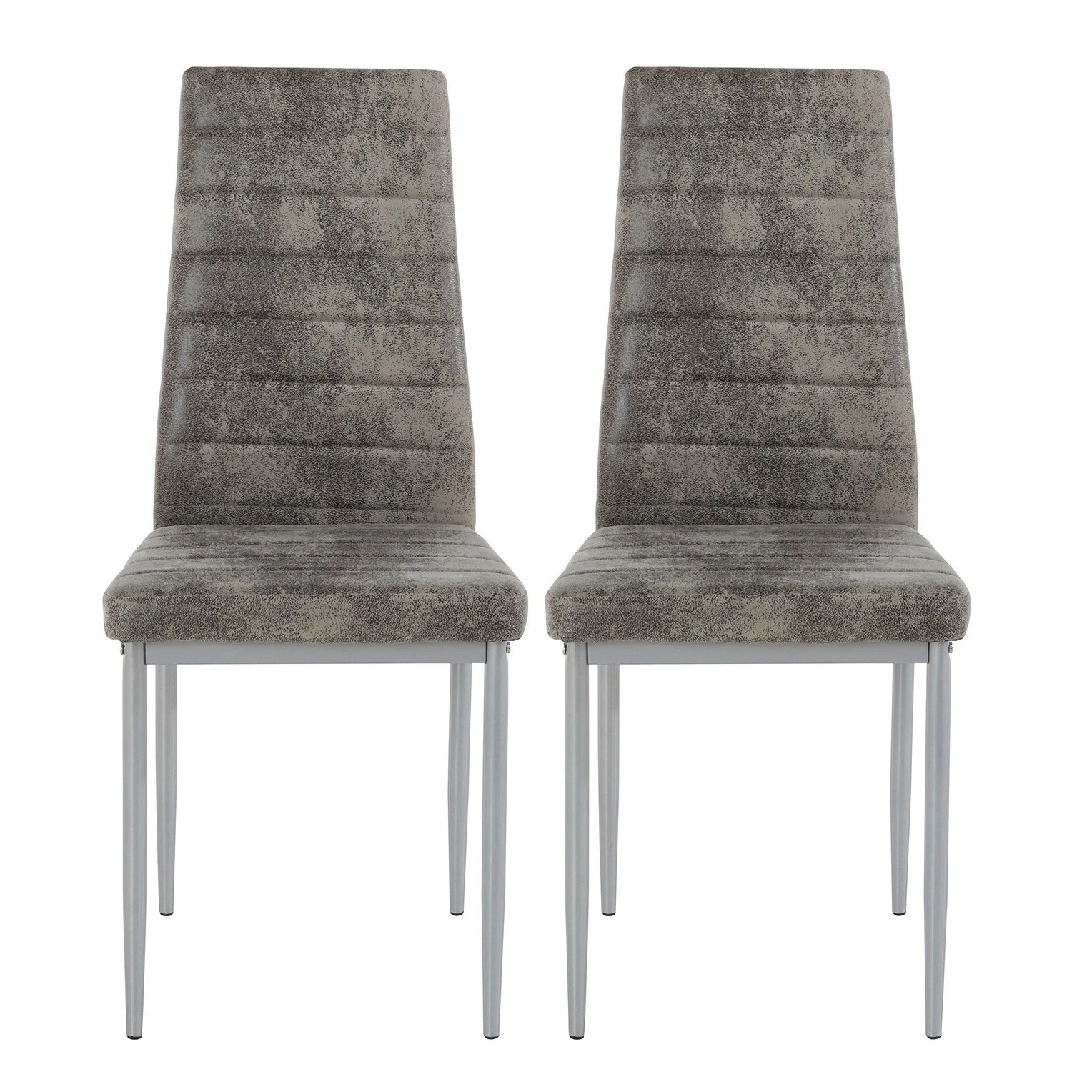 Loftscape Chaises capitonnées Orelle II (lot de 2) - Microfibre / Fer - Gris 3 Loftscape Chaises capitonnées Orelle II (lot de 2) - Microfibre / Fer - Gris