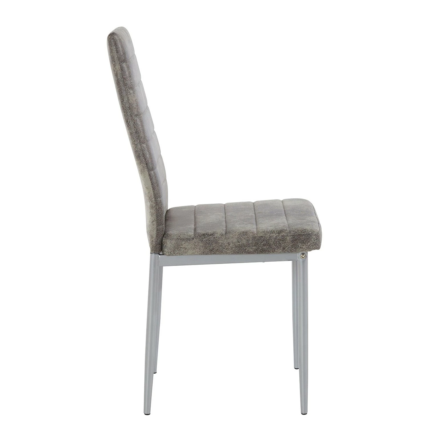 Loftscape Chaises capitonnées Orelle II (lot de 2) - Microfibre / Fer - Gris 5 Loftscape Chaises capitonnées Orelle II (lot de 2) - Microfibre / Fer - Gris – Image 3