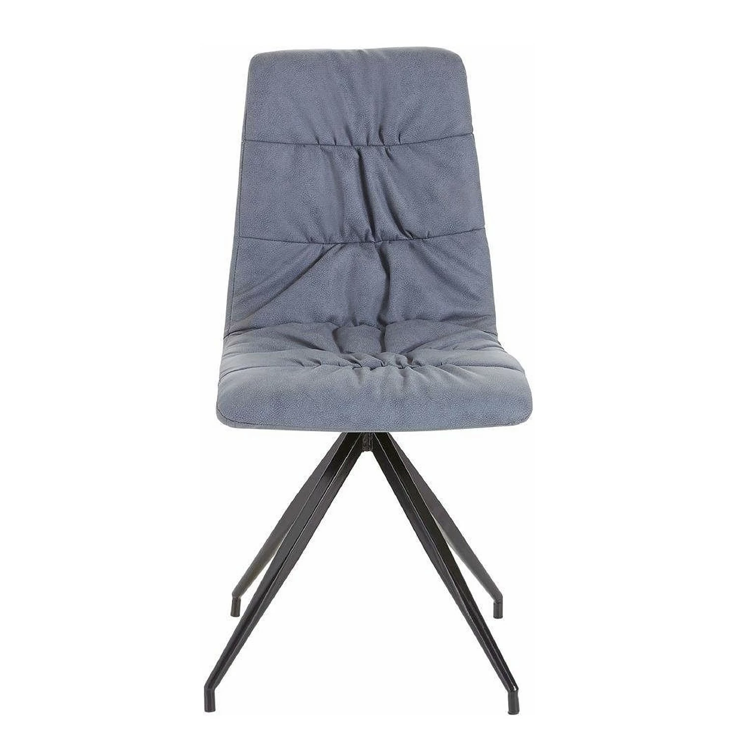 Loftscape Chaises capitonnées Gergy (lot de 2) - Imitation cuir / Fer - Gris pigeon / Noir 4 Loftscape Chaises capitonnées Gergy (lot de 2) - Imitation cuir / Fer - Gris pigeon / Noir – Image 2