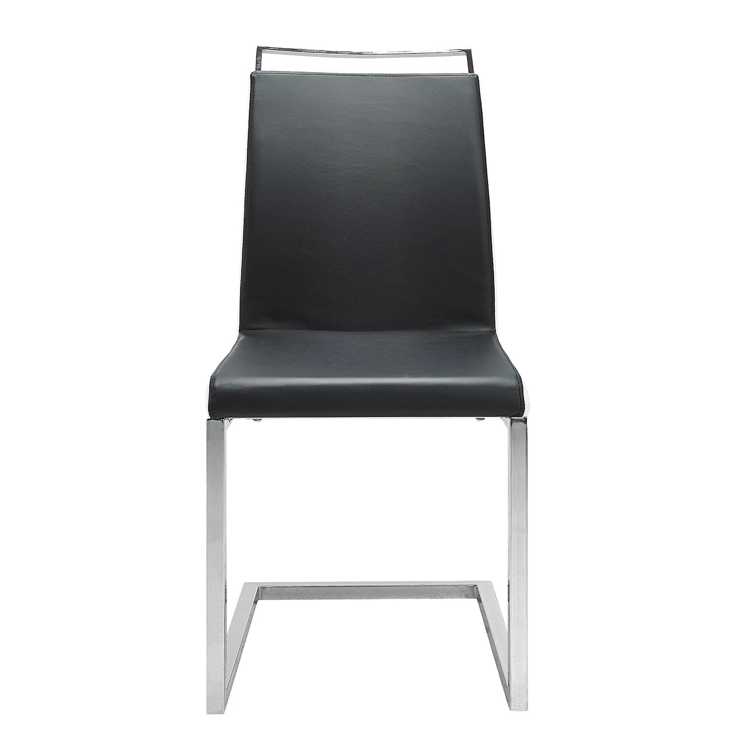 Loftscape Chaises cantilever Ibos (lot de 2) - Imitation cuir - Chrome - Noir 4 Loftscape Chaises cantilever Ibos (lot de 2) - Imitation cuir - Chrome - Noir – Image 2