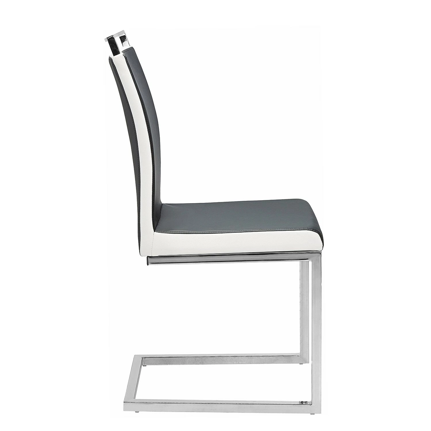 Loftscape Chaises cantilever Ibos (lot de 2) - Imitation cuir - Chrome - Noir 5 Loftscape Chaises cantilever Ibos (lot de 2) - Imitation cuir - Chrome - Noir – Image 3