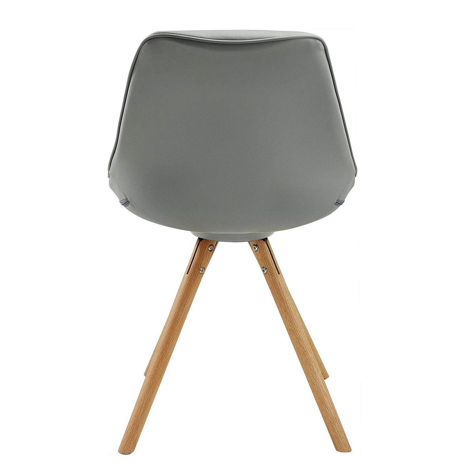 Norrwood Chaises capitonnées Gergy (lot de 2) - Imitation cuir / Chêne massif - Gris clair / Chêne 6 Norrwood Chaises capitonnées Gergy (lot de 2) - Imitation cuir / Chêne massif - Gris clair / Chêne – Image 4