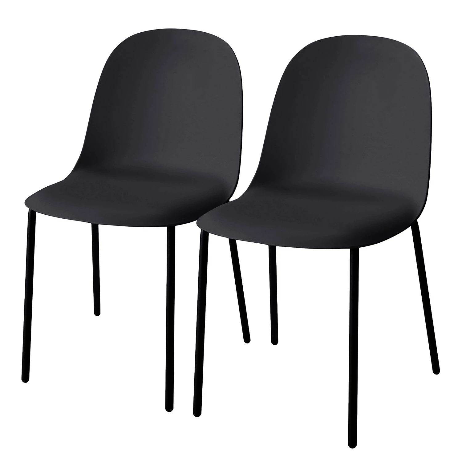 Loftscape Chaises Borny I (lot de 2) - Matière plastique - Fer - Noir 3 Loftscape Chaises Borny I (lot de 2) - Matière plastique - Fer - Noir