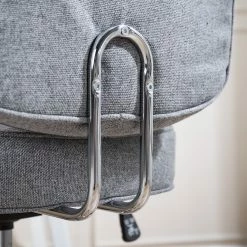Furnitive Chaise de bureau Orlu II - Tissu / Fer - Gris clair / Chrome -Chaises Boutique 1000230748 220328 032 DETAILS P000000001000230748