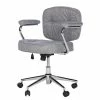 Furnitive Chaise de bureau Orlu II - Tissu / Fer - Gris clair / Chrome