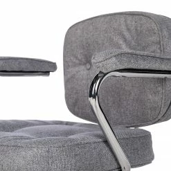 Furnitive Chaise de bureau Orlu II - Tissu / Fer - Gris clair / Chrome -Chaises Boutique 1000230748 220330 033 DETAILS P000000001000230748