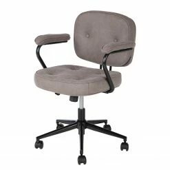 Furnitive Chaise de bureau Orlu I - Microfibre / Fer - Taupe vintage / Noir