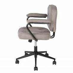 Furnitive Chaise de bureau Orlu I - Microfibre / Fer - Taupe vintage / Noir -Chaises Boutique 1000230752 220322 031 DETAILS P000000001000230752