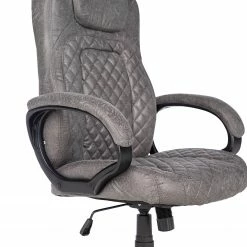 Furnitive Fauteuil de bureau Loyalton - Microfibre / Matière plastique - Gris vintage / Noir -Chaises Boutique 1000230754 220330 032 DETAILS P000000001000230754