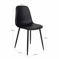 Norrwood Chaises Renty I (lot de 2) - Imitation cuir / Acier - Noir -Chaises Boutique 1000231014 201125 16492300063 SKETCH DETAILS P000000001000231014 sketch