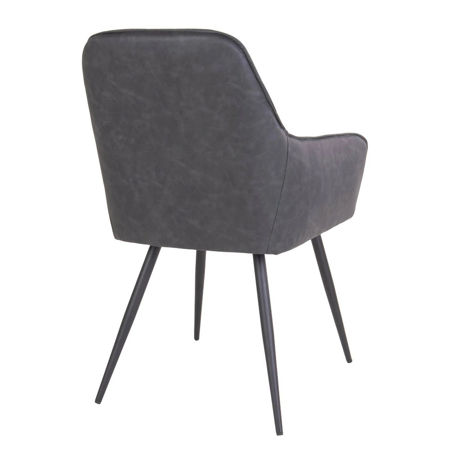 Red Living Chaises à accoudoirs Pierry I (lot de 2) - Imitation cuir / Acier - Gris vintage 11 Red Living Chaises à accoudoirs Pierry I (lot de 2) - Imitation cuir / Acier - Gris vintage – Image 9