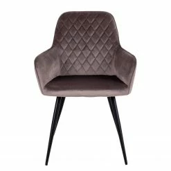 Loftscape Chaise à accoudoirs Pierry II (lot de 2) - Velours / Acier - Taupe -Chaises Boutique 1000231020 201125 16492500107 DETAILS P000000001000231020