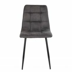 Loftscape Chaises capitonnées Ormoy I (lot de 2) - Microfibre / Acier - Gris / Noir -Chaises Boutique 1000231021 201125 16492500117 DETAILS P000000001000231021