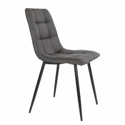 Loftscape Chaises capitonnées Ormoy I (lot de 2) - Microfibre / Acier - Gris / Noir -Chaises Boutique 1000231021 201125 16492500118 DETAILS P000000001000231021