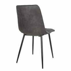 Loftscape Chaises capitonnées Ormoy I (lot de 2) - Microfibre / Acier - Gris / Noir -Chaises Boutique 1000231021 201125 16492500119 DETAILS P000000001000231021