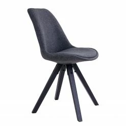 Norrwood Chaises Trebes III (lot de 2) - Tissu / Hévéa massif - Gris foncé / Noir -Chaises Boutique 1000231022 201125 16492500125 DETAILS P000000001000231022