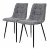 Loftscape Chaises capitonnées Ormoy III (lot de 2) - Tissu / Acier - Gris / Noir