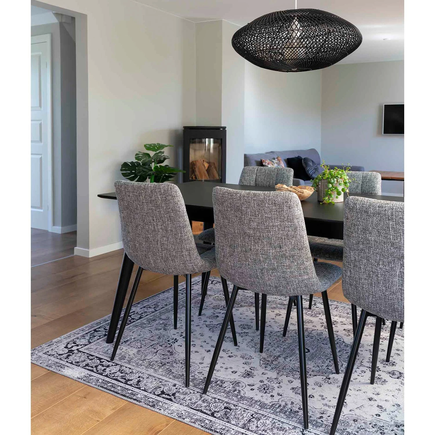 Loftscape Chaises capitonnées Ormoy III (lot de 2) - Tissu / Acier - Gris / Noir 10 Loftscape Chaises capitonnées Ormoy III (lot de 2) - Tissu / Acier - Gris / Noir – Image 8