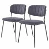 Loftscape Chaises capitonnées Muel I (lot de 2) - Tissu / Acier - Gris