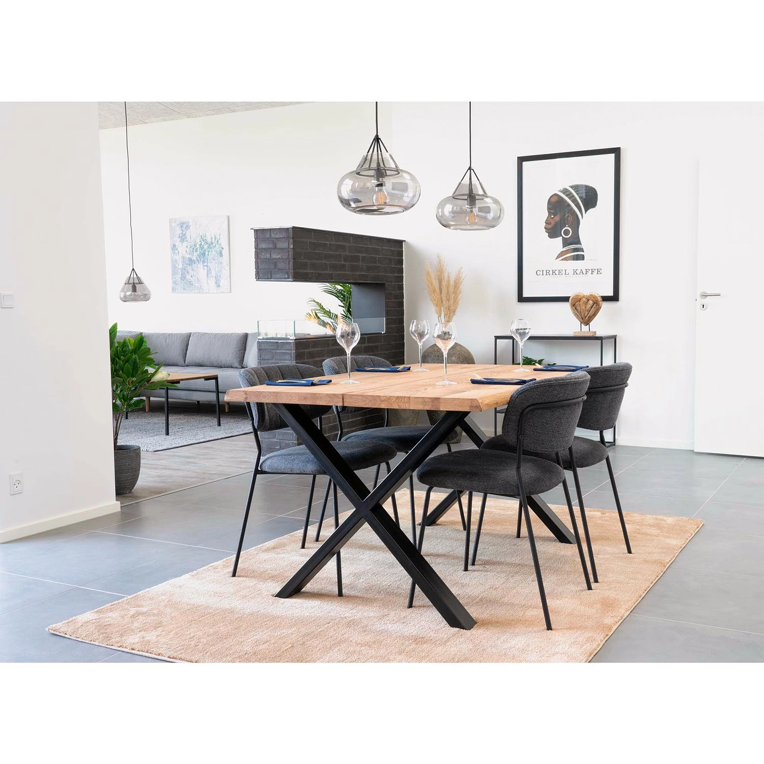 Loftscape Chaises capitonnées Muel I (lot de 2) - Tissu / Acier - Gris 5 Loftscape Chaises capitonnées Muel I (lot de 2) - Tissu / Acier - Gris – Image 3