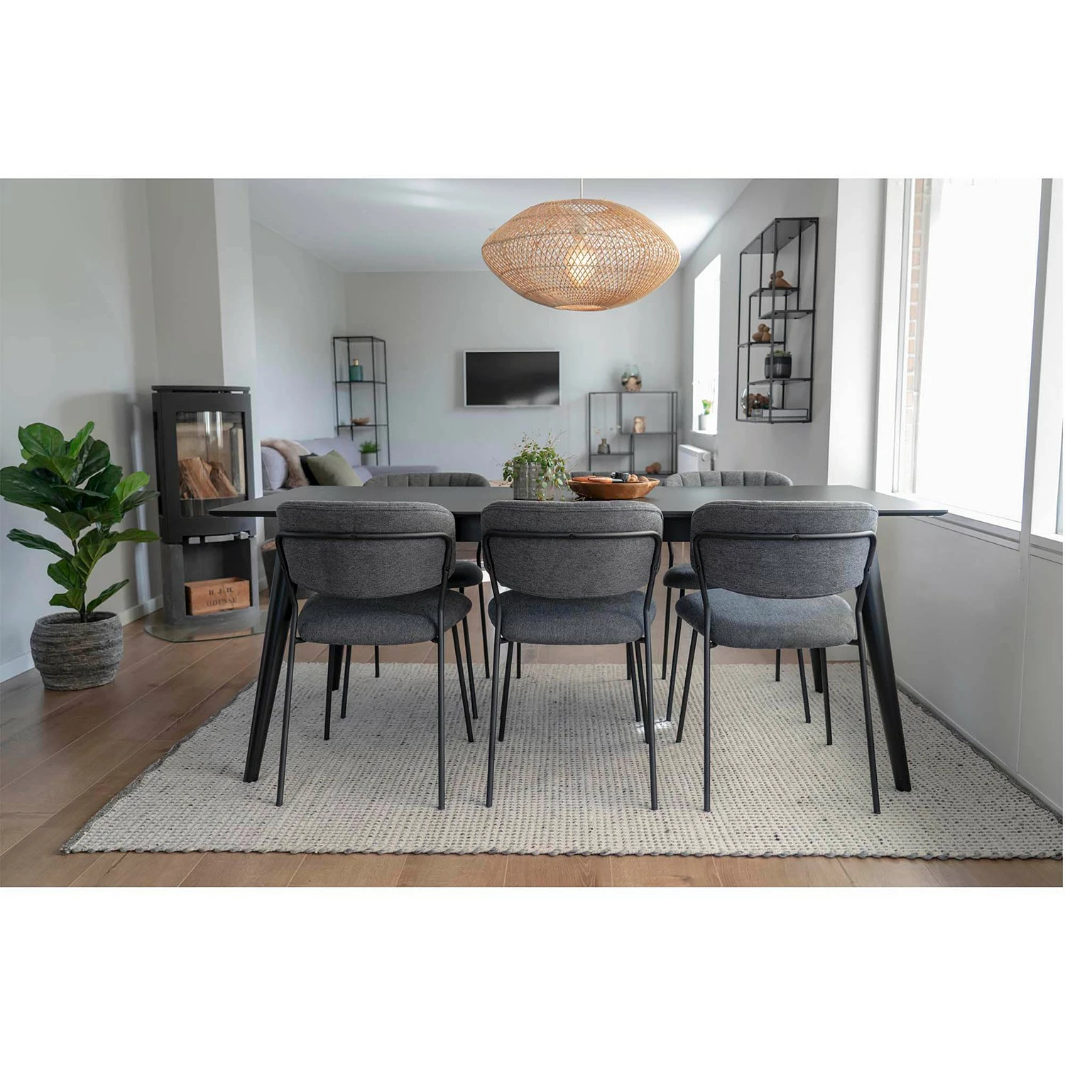 Loftscape Chaises capitonnées Muel I (lot de 2) - Tissu / Acier - Gris 6 Loftscape Chaises capitonnées Muel I (lot de 2) - Tissu / Acier - Gris – Image 4