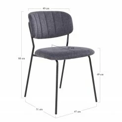 Loftscape Chaises capitonnées Muel I (lot de 2) - Tissu / Acier - Gris 23 Loftscape Chaises capitonnées Muel I (lot de 2) - Tissu / Acier - Gris -Chaises Boutique 1000231042 201125 16493200280 SKETCH DETAILS P000000001000231042 sketch