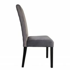 Loftscape Chaises capitonnées Moux (lot de 2) - Velours / Hévéa massif - Gris / Noir 10 Loftscape Chaises capitonnées Moux (lot de 2) - Velours / Hévéa massif - Gris / Noir -Chaises Boutique 1000232778 210504 11353200003 DETAILS P000000001000232778