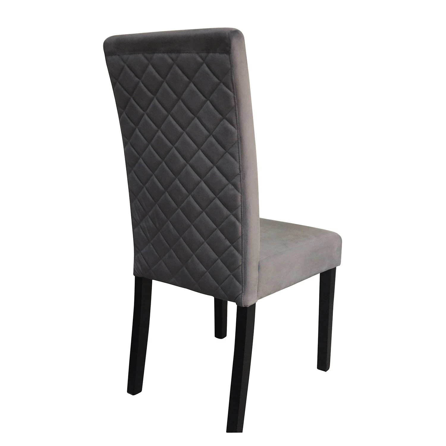 Loftscape Chaises capitonnées Moux (lot de 2) - Velours / Hévéa massif - Gris / Noir 6 Loftscape Chaises capitonnées Moux (lot de 2) - Velours / Hévéa massif - Gris / Noir – Image 4