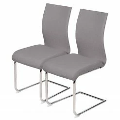Loftscape Chaises cantilever Lunery I (lot de 2) - Tissu / Acier - Gris
