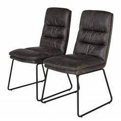 Red Living Chaises Parks (lot de 2) - Gris vintage