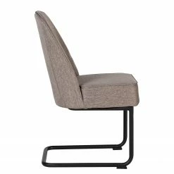 Fredriks Chaises cantilever Coggia (lot de 2) - Tissu / Fer - Cappuccino / Noir -Chaises Boutique 1000234595 210811 11595900049 DETAILS P000000001000234595