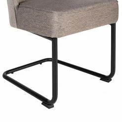 Fredriks Chaises cantilever Coggia (lot de 2) - Tissu / Fer - Cappuccino / Noir -Chaises Boutique 1000234595 210811 11595900052 DETAILS P000000001000234595