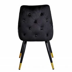 Jack & Alice Chaises capitonnées Loix (lot de 2) - Velours / Acier - Noir -Chaises Boutique 1000234601 210115 12513500040 DETAILS P000000001000234601