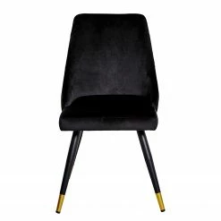 Jack & Alice Chaises capitonnées Loix (lot de 2) - Velours / Acier - Noir -Chaises Boutique 1000234601 210115 12513500041 DETAILS P000000001000234601