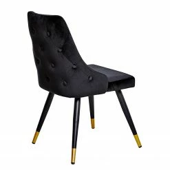 Jack & Alice Chaises capitonnées Loix (lot de 2) - Velours / Acier - Noir -Chaises Boutique 1000234601 210115 12513500042 DETAILS P000000001000234601