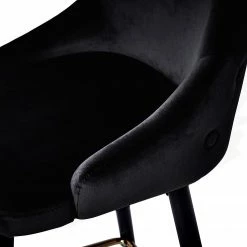 Jack & Alice Chaises capitonnées Loix (lot de 2) - Velours / Acier - Noir -Chaises Boutique 1000234601 210115 12513500044 DETAILS P000000001000234601