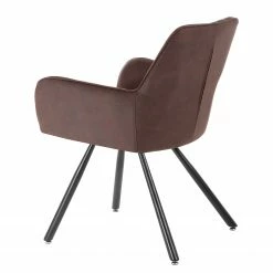 Mørteens Chaise à accoudoirs Ternes - Microfibre / Acier - Marron foncé / Noir -Chaises Boutique 1000235383 210818 08500400011 DETAILS P000000001000235383