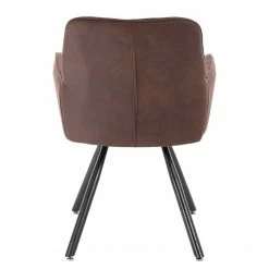 Mørteens Chaise à accoudoirs Ternes - Microfibre / Acier - Marron foncé / Noir -Chaises Boutique 1000235383 210818 08500400012 DETAILS P000000001000235383